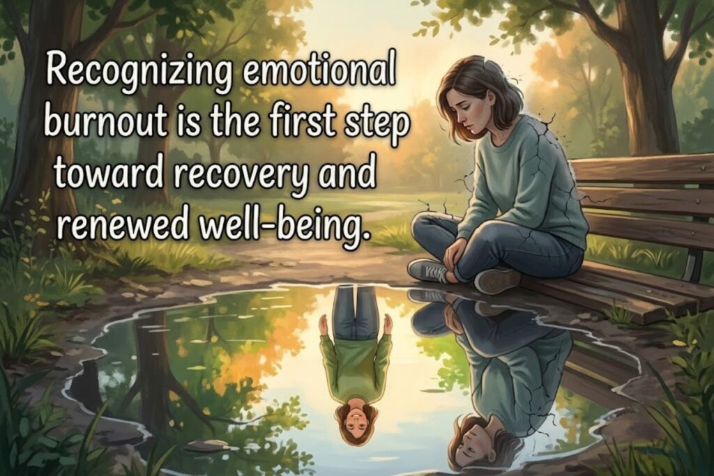 Person sitting quietly after emotional burnout while beginning a recovery journey